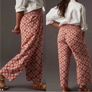 Maeve Red and White Wide Leg Pants
